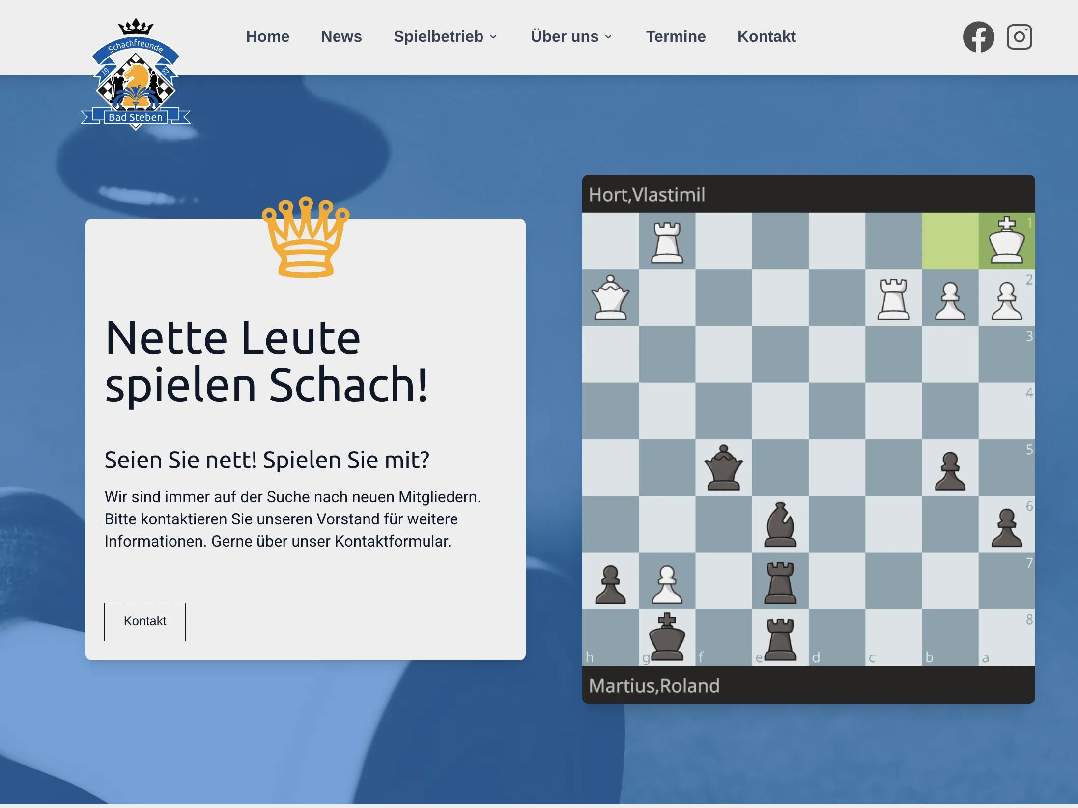 Startseite der Schachfreunde Bad Steben